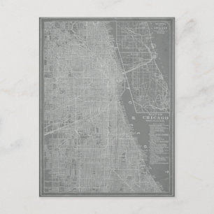 Cartão Postal Mapa da cidade de Chicago