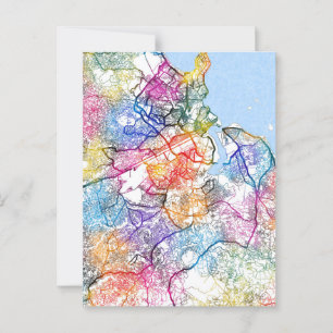 Cartão Postal Mapa da Cidade de Dar es Salaam na Tanzânia