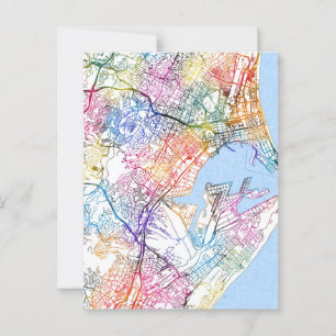 Cartão Postal Mapa da cidade de Durban na África do Sul