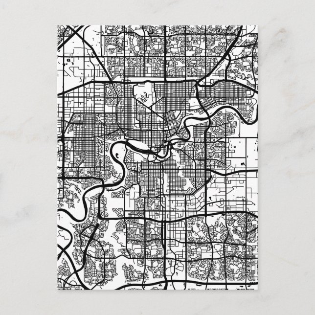 Cartão Postal Mapa da Cidade de Edmonton Canadá (Frente)