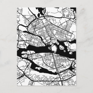 Cartão Postal Mapa da Cidade de Estocolmo Suécia
