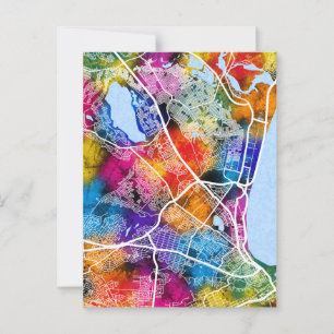 Cartão Postal Mapa da Cidade de Gqeberha África do Sul