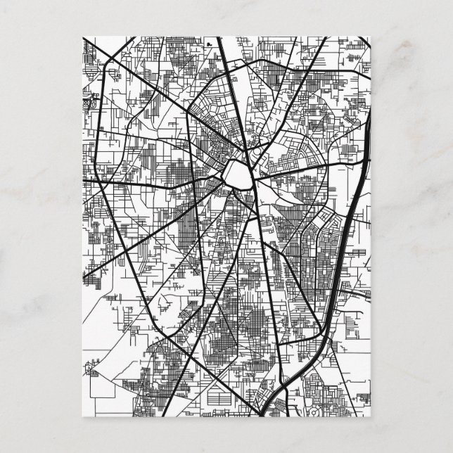Cartão Postal Mapa da Cidade de Gujranwala Paquistão (Frente)