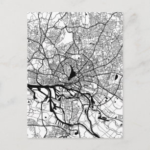 Cartão Postal Mapa da Cidade de Hamburgo Alemanha