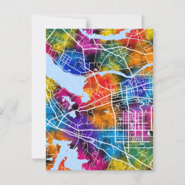 Cartão Postal Mapa da Cidade de Huainan na China