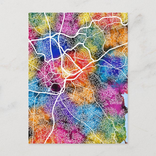 Cartão Postal Mapa da Cidade de Kampala Uganda (Frente)