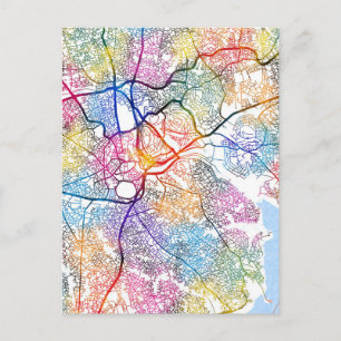 Cartão Postal Mapa da Cidade de Kampala Uganda
