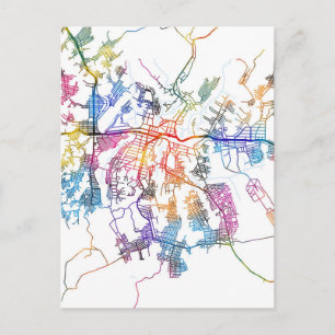 Cartão Postal Mapa da Cidade de Kananga República Democrática do
