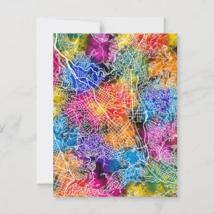 Cartão Postal Mapa da cidade de La Paz na Bolívia