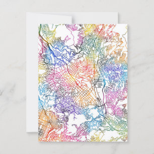 Cartão Postal Mapa da cidade de La Paz na Bolívia