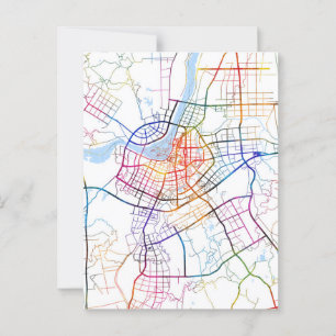 Cartão Postal Mapa da Cidade de Lu'An China