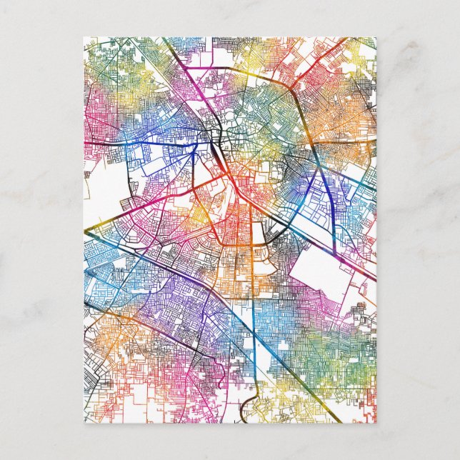 Cartão Postal Mapa da cidade de Ludhiana na Índia (Frente)