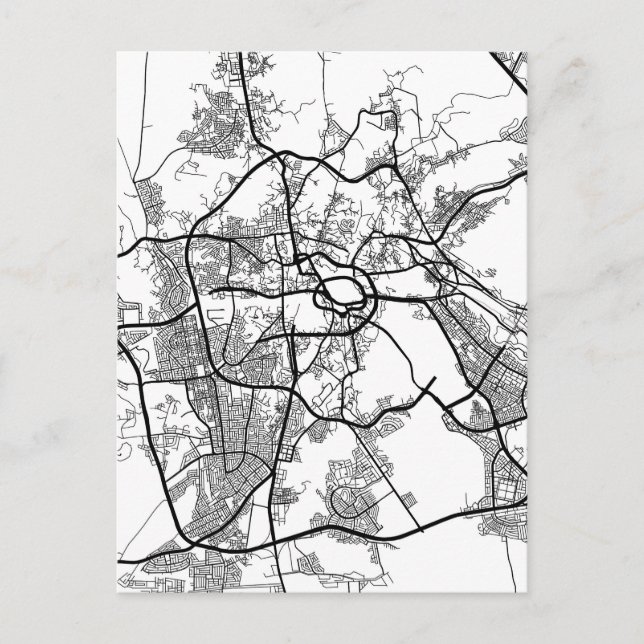 Cartão Postal Mapa da Cidade de Meca Arábia Saudita (Frente)
