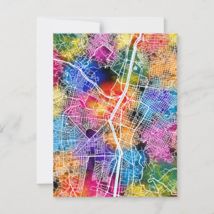 Cartão Postal Mapa da cidade de Medellín na Colômbia