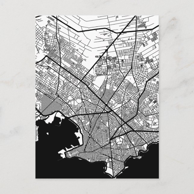 Cartão Postal Mapa da Cidade de Montevidéu Uruguai (Frente)