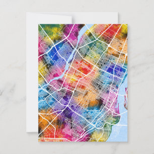 Cartão Postal Mapa da Cidade de Montreal Quebec Canadá