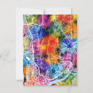 Cartão Postal Mapa da Cidade de Mumbai Maharashtra