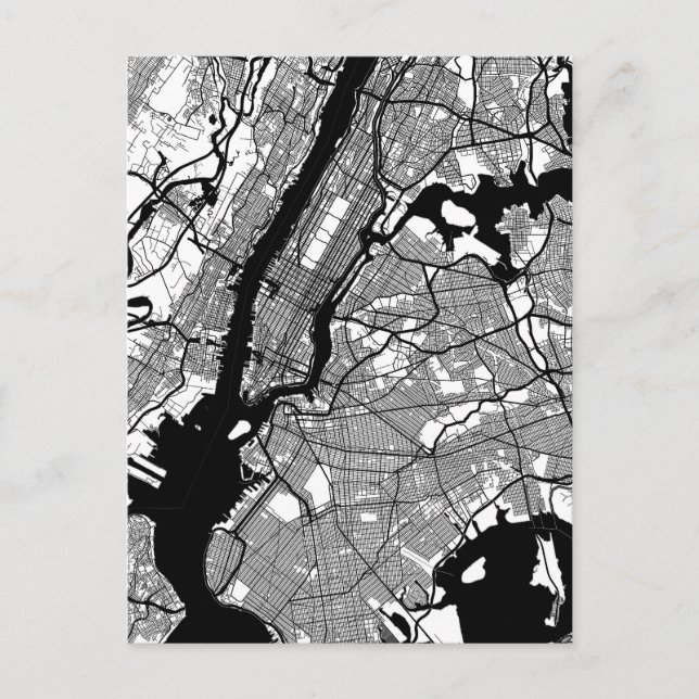 Cartão Postal Mapa da Cidade de Nova York Nova York (Frente)
