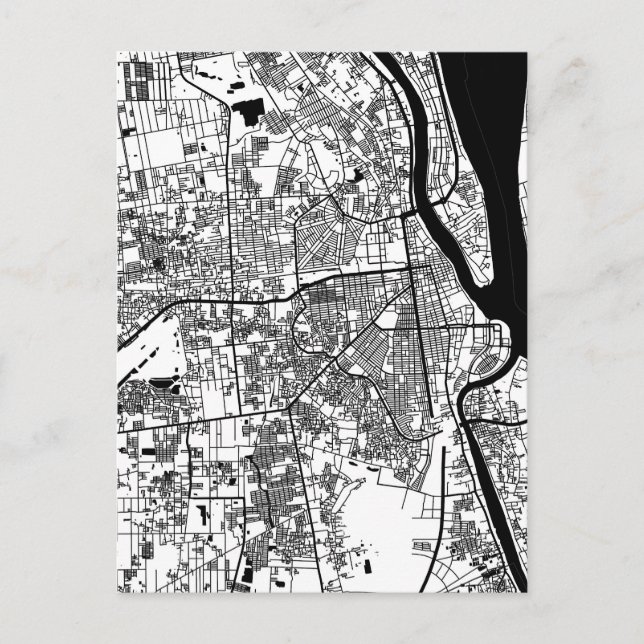 Cartão Postal Mapa da Cidade de Phnom Penh Camboja (Frente)