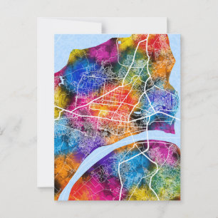 Cartão Postal Mapa da Cidade de Prayagraj Uttar Pradesh