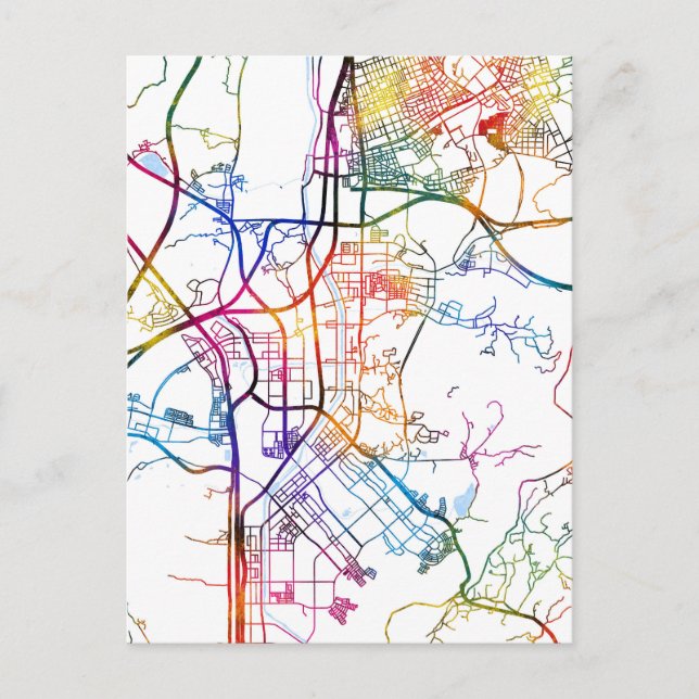 Cartão Postal Mapa da cidade de Seongnam-si Coreia do Sul (Frente)
