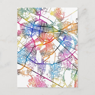 Cartão Postal Mapa da Cidade de Sófia Bulgária