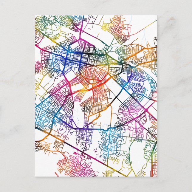 Cartão Postal Mapa da Cidade de Sófia Bulgária (Frente)