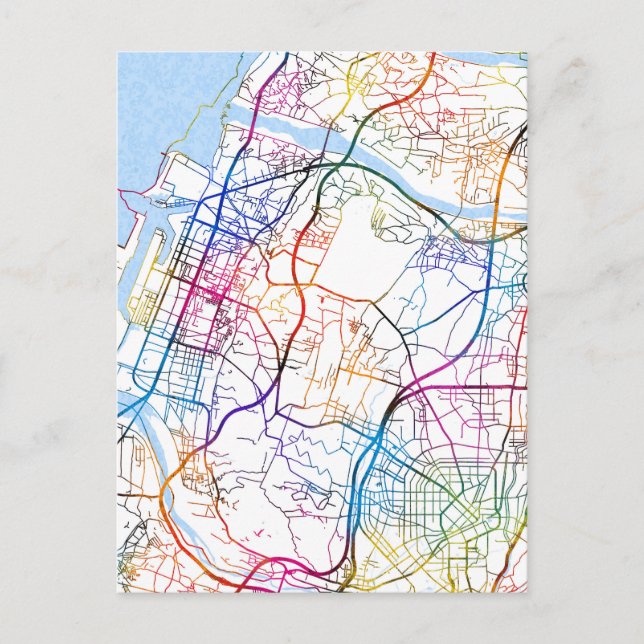 Cartão Postal Mapa da Cidade de Taichung Taiwan (Frente)