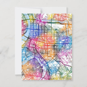 Cartão Postal Mapa da Cidade de Taiwan em Taipei