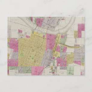 Cartão Postal Mapa da cidade de Topeka
