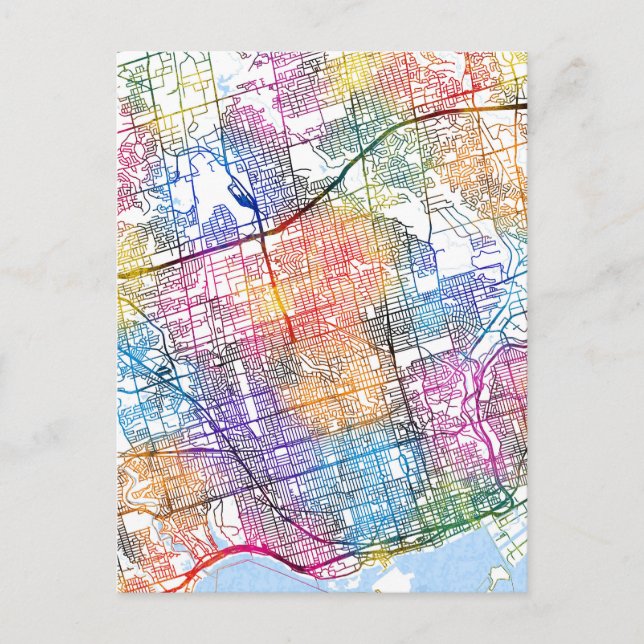 Cartão Postal Mapa da cidade de Toronto Canadá (Frente)