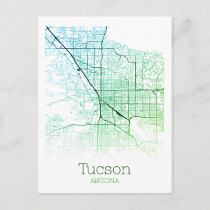 Cartão Postal Mapa da Cidade de Tucson