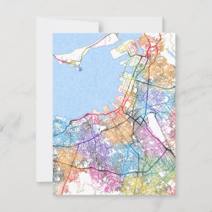 Cartão Postal Mapa da Cidade do Japão de Fukuoka