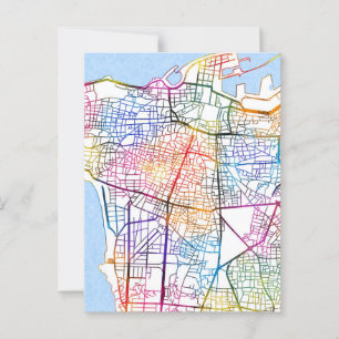 Cartão Postal Mapa da Cidade do Líbano Beirute