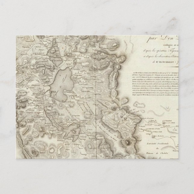 Cartão Postal mapa da cidade do México (Frente)