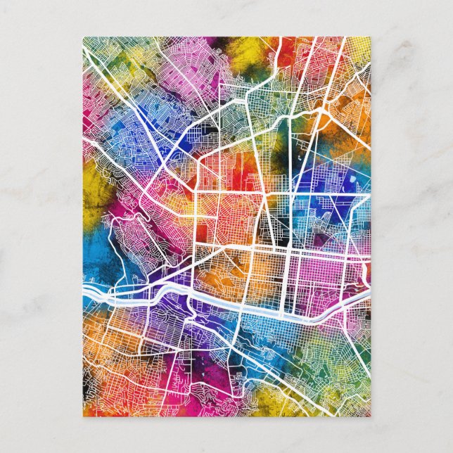 Cartão Postal Mapa da Cidade do México de Monterrey (Frente)