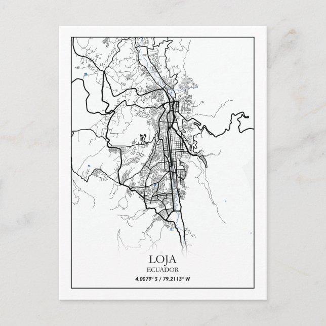 Cartão Postal Mapa da Cidade do Mundo de Viagem da América do Su (Frente)