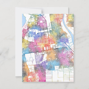 Cartão Postal Mapa da Cidade do Sudão de Cartum