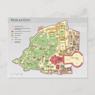 Cartão Postal Mapa da Cidade do Vaticano