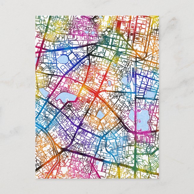 Cartão Postal Mapa da Cidade do Vietnã de Hanói (Frente)