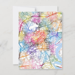 Cartão Postal Mapa da Cidade do Vietnã de Ho Chi Minh