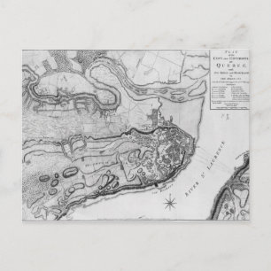 Cartão Postal Mapa da cidade e arredores de Quebec