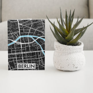 Cartão Postal Mapa da Cidade Negra de Berlim Alemanha