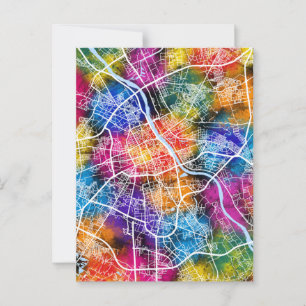 Cartão Postal Mapa da Cidade Polônia de Varsóvia