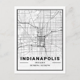 Cartão Postal Mapa da Cidade Viagem de Indianapolis Indiana EUA