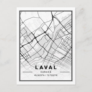 Cartão Postal Mapa da Cidade Viagem do Laval Quebec Canada