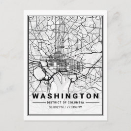 Cartão Postal Mapa da Cidade Viagem dos EUA em Washington DC