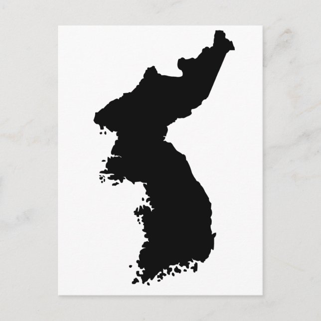 Cartão Postal Mapa da Coreia (Frente)