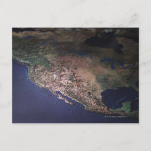 Cartão Postal Mapa da Costa Oeste dos EUA