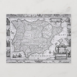 Cartão Postal Mapa da Espanha